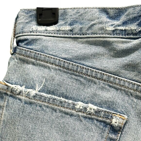 Moussy Vintage Womens 26 High Rise Denim Shorts Blue Frayed Hem Button Fly Denim - Picture 6 of 8